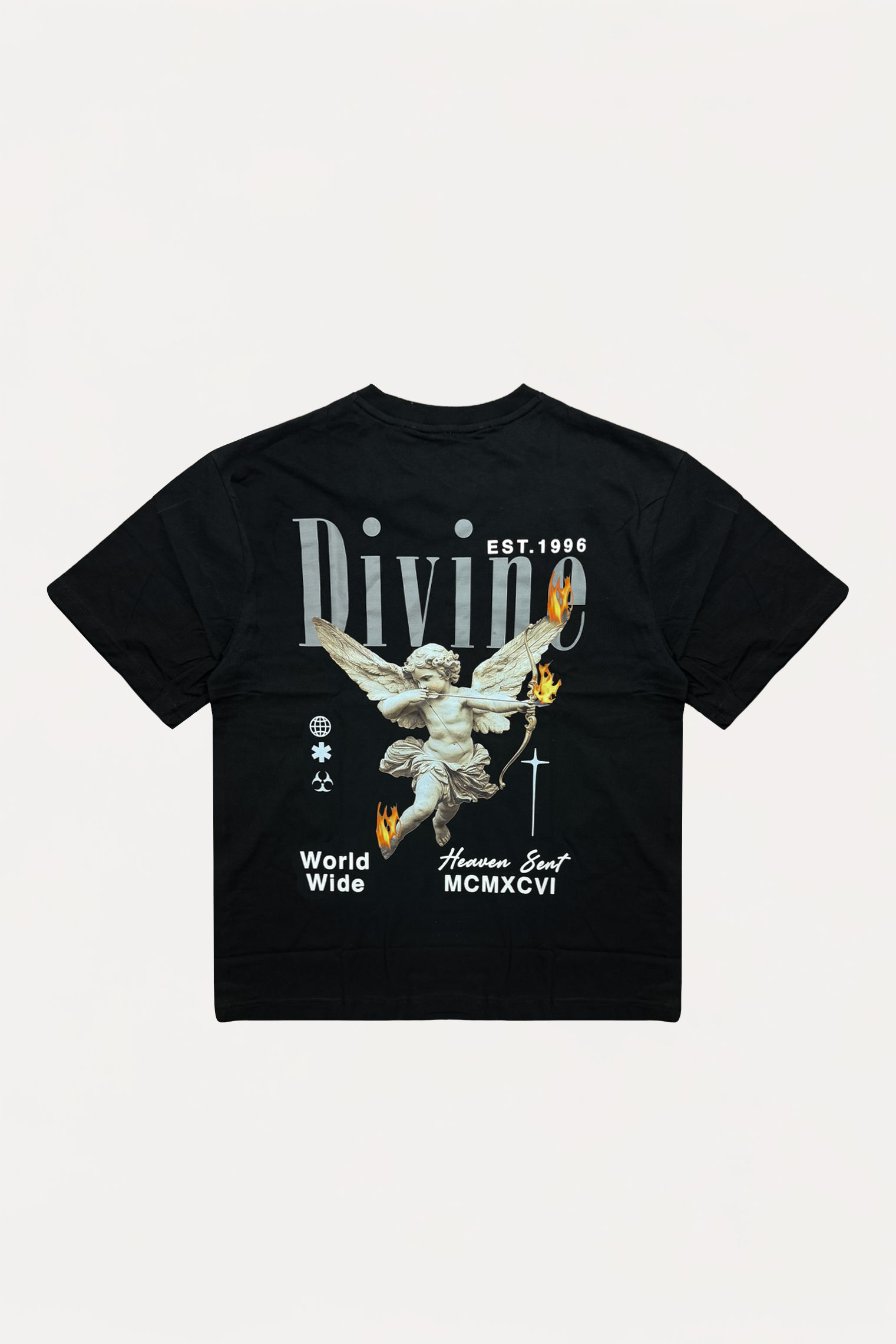 Black "Divine" Boxy T-Shirt