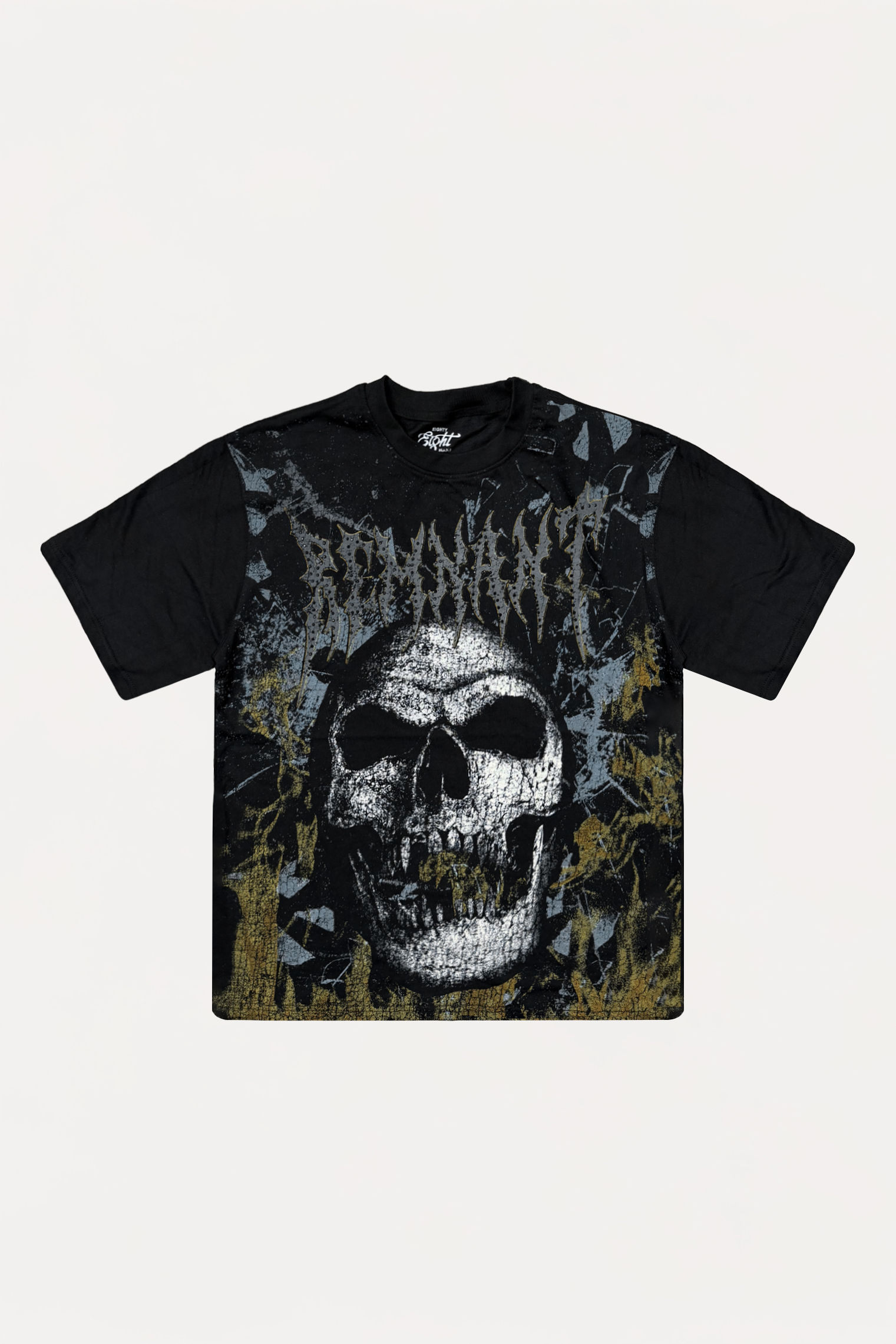 Black "Remnant" Rhinestones Boxy T-Shirt