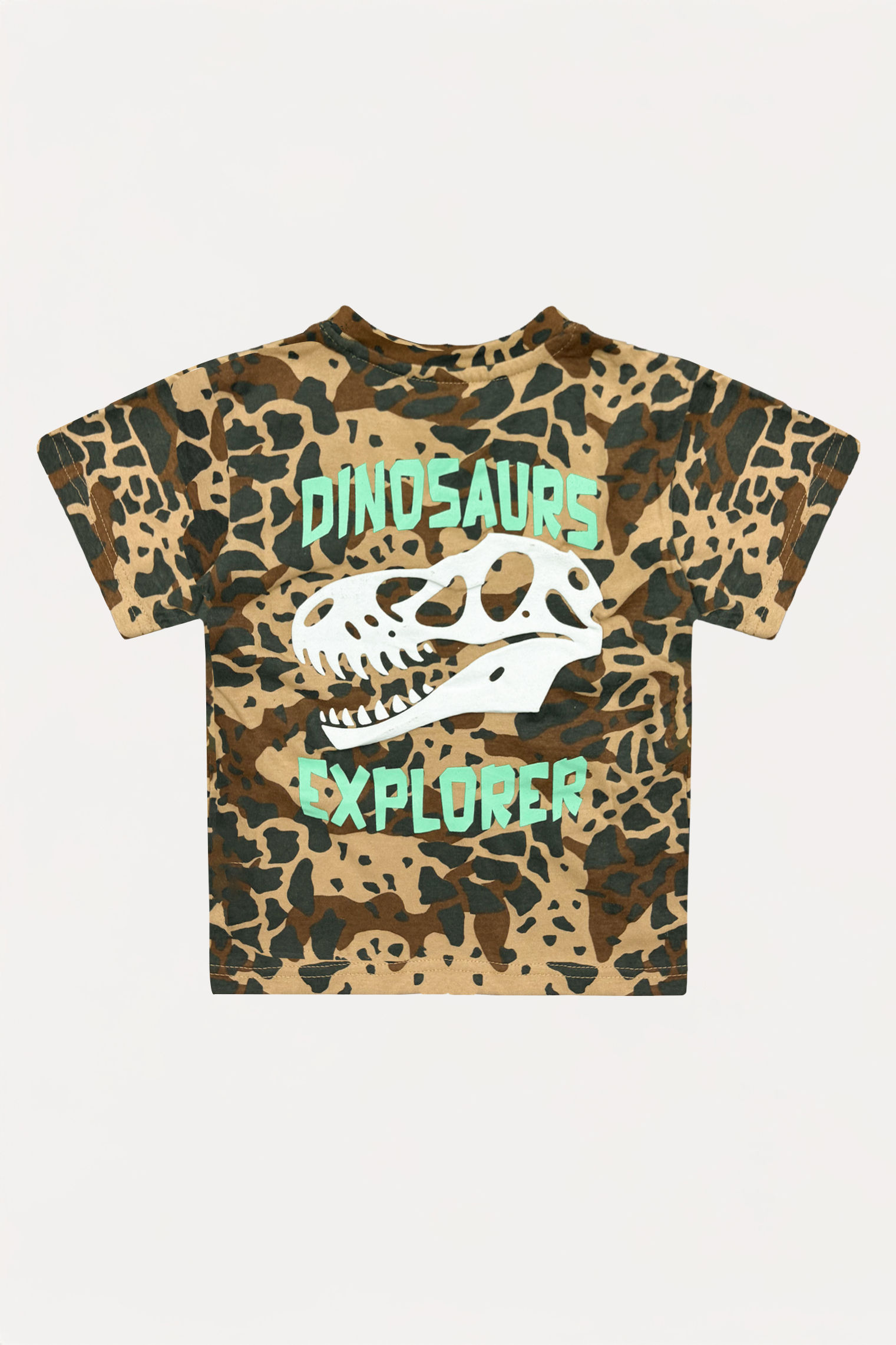 Khaki Camo "Dinosaurs Explorer" T-Shirt