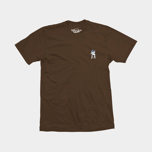 Tシャツ・カットソー ETMON String One Off Shoulder TShirt, Ash Brown Brown Astronaut Embroidered T-Shirt | Eighty Eight Brand