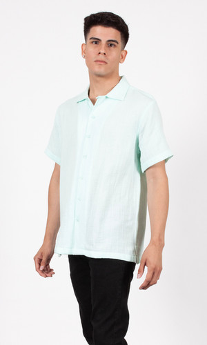 Mint Textured Camp Shirt | Eighty Eight Brand