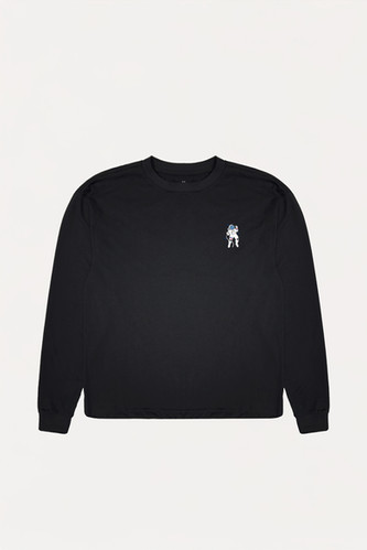 トップス Three 888 eight Long Sleeve shirt black Black Astronaut Loose Fit Long-Sleeve Shirt | Eighty Eight Brand