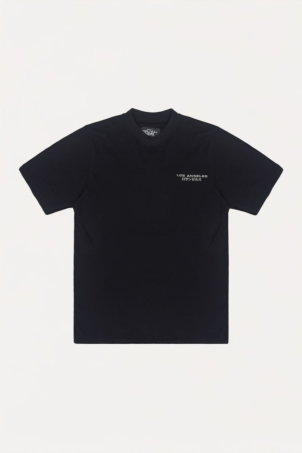Thumbnail: Black "Los Angeles" Satin Patch T-Shirt