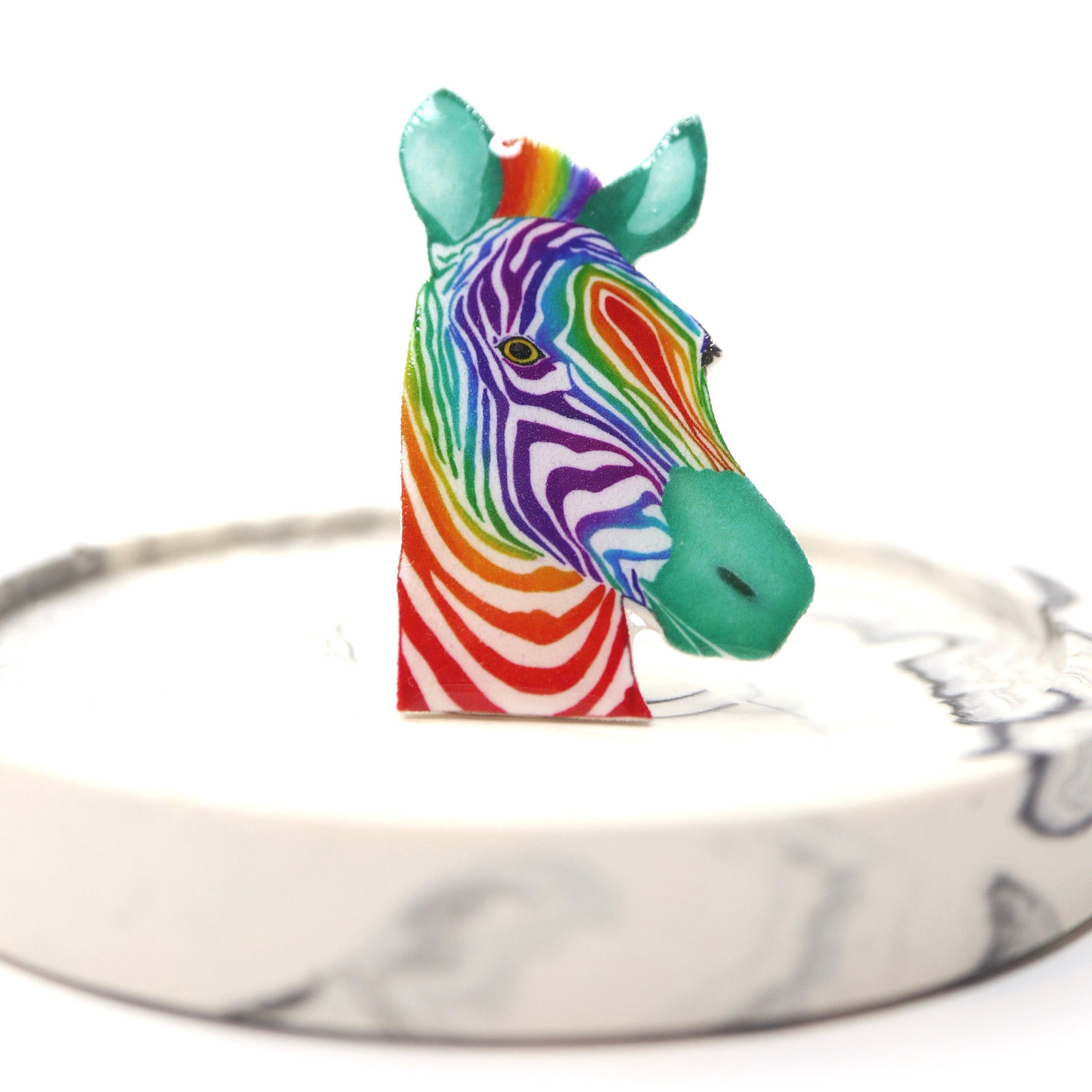RAINBOW ZEBRA - brooch