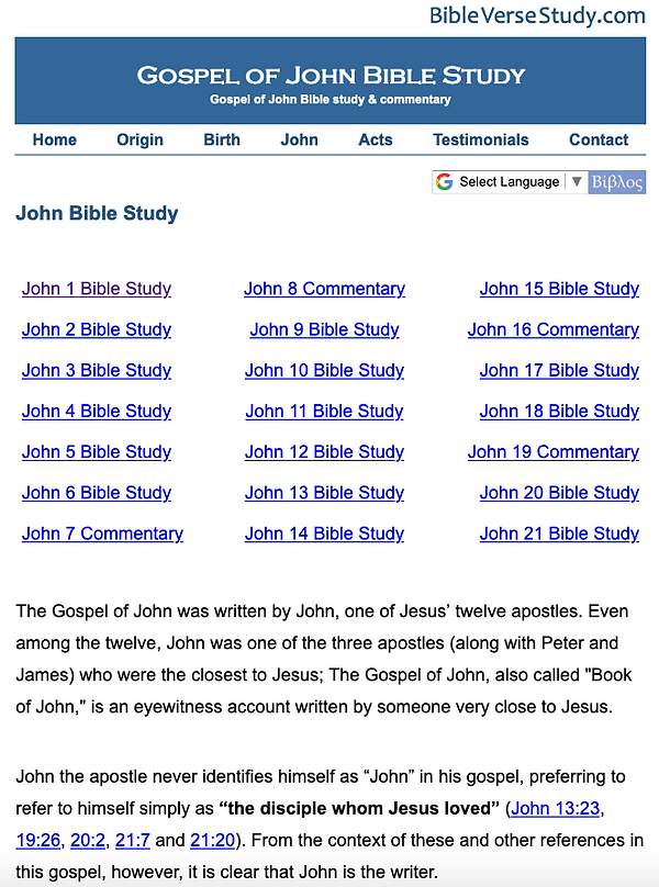 Gospel of John Bible Study