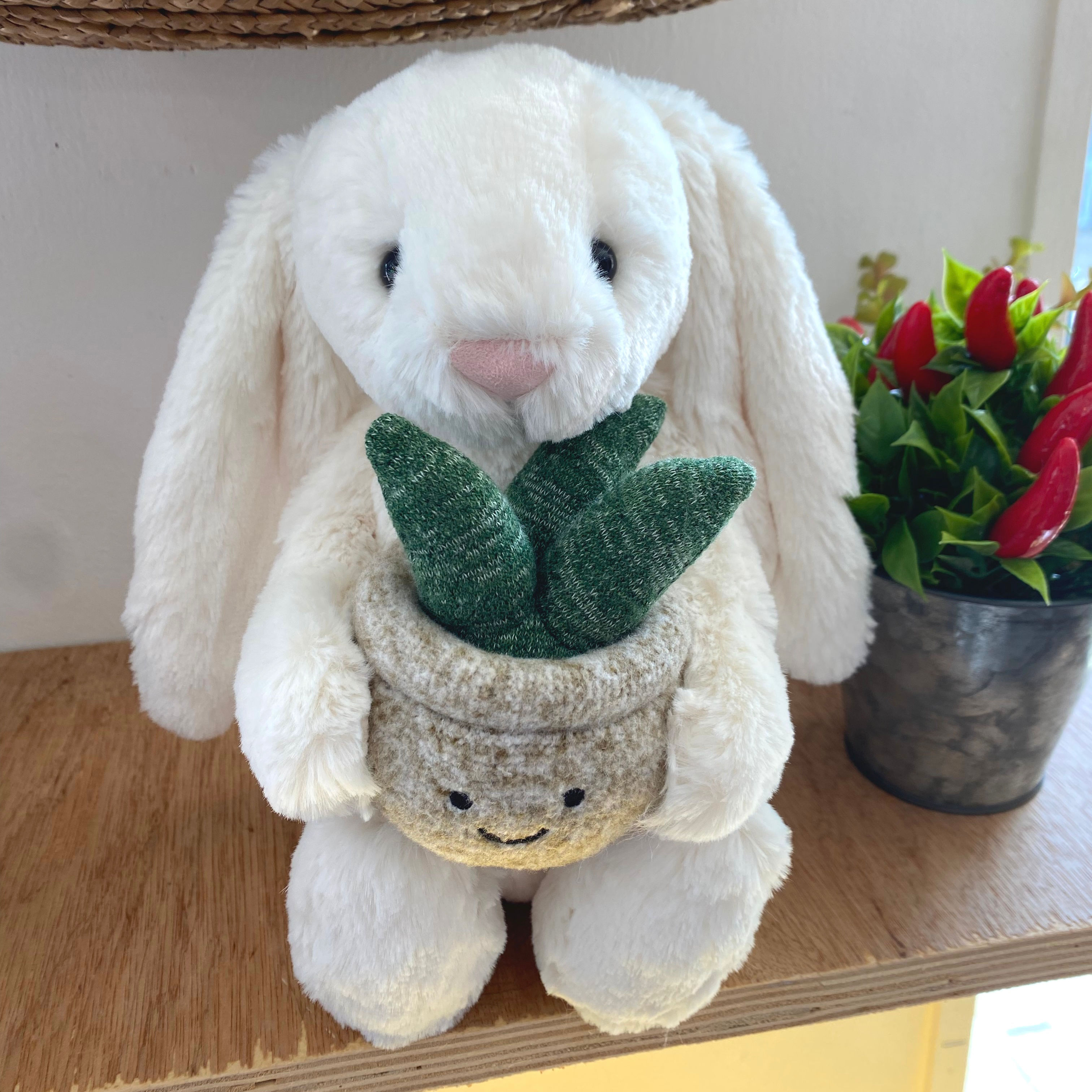 Jellycat Cream Bunny With Plant