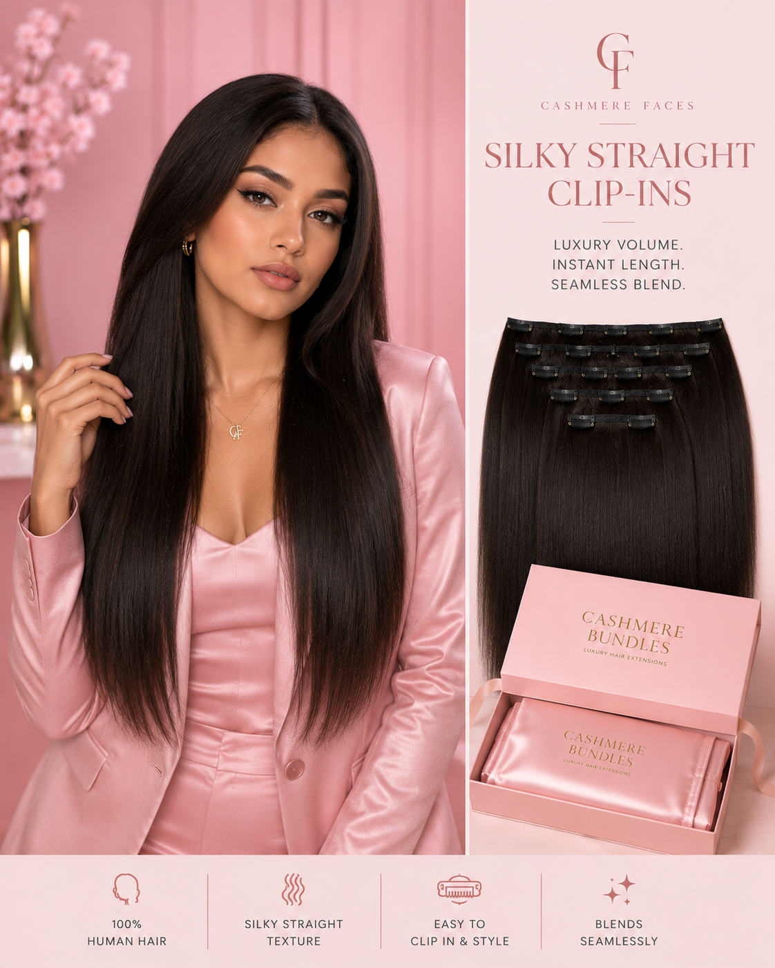Cashmere Silky Straight Clip- Ins