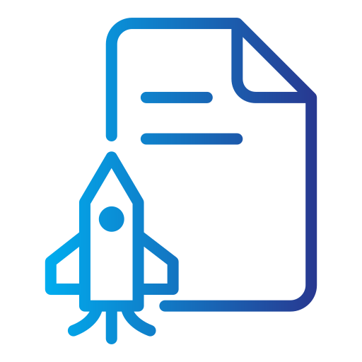Rocket launch business startup growth icon