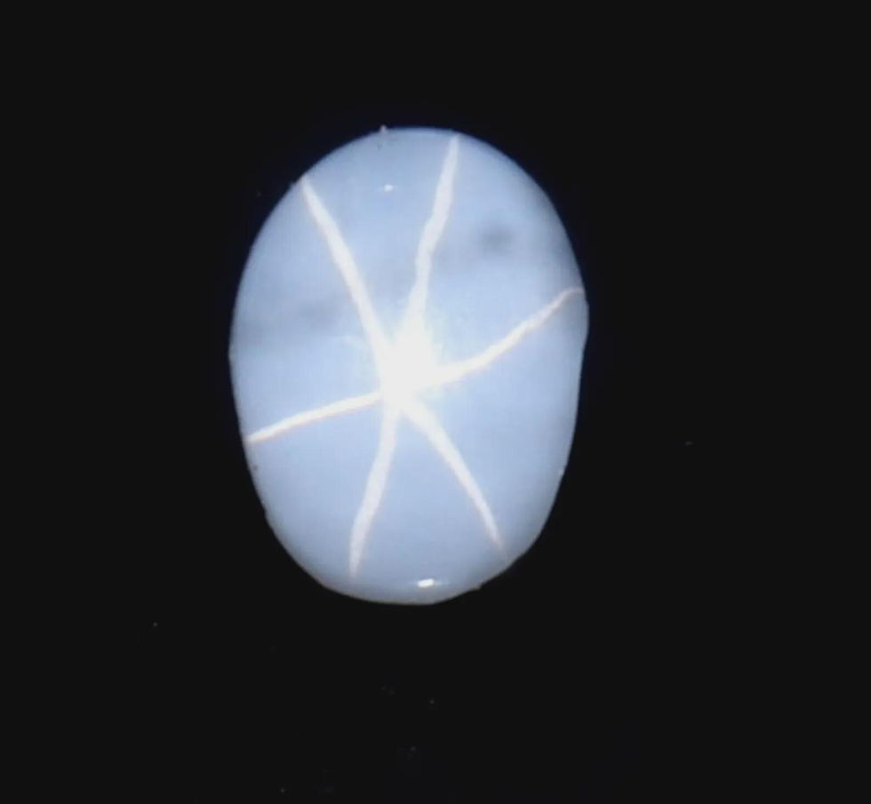 "1.19 carat unheated natural star sapphire in oval cabochon cut, showcasing a distinct six-ray asterism."