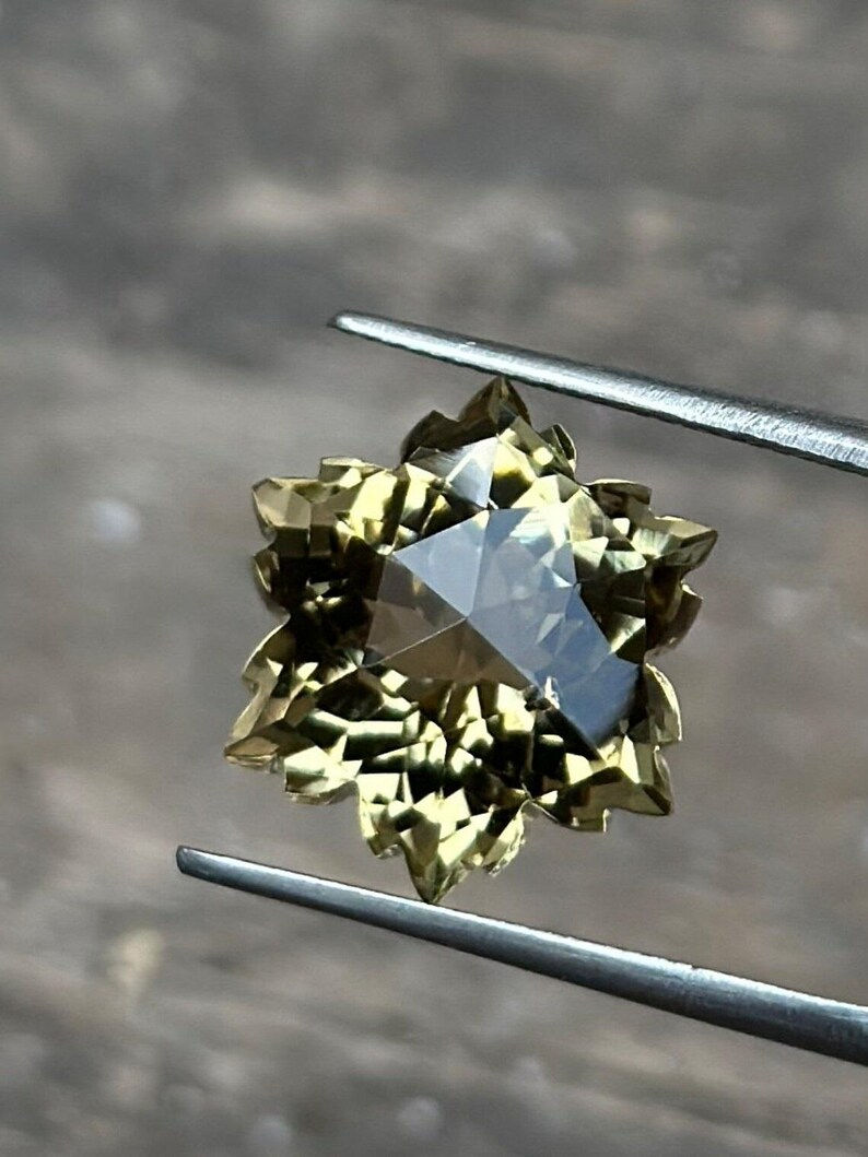 Honey Quartz Snowflake Cut -Making For Jewelry Size 16x16x12 MM - Snowflake Cut Loose Gemstone -Honey Quartz