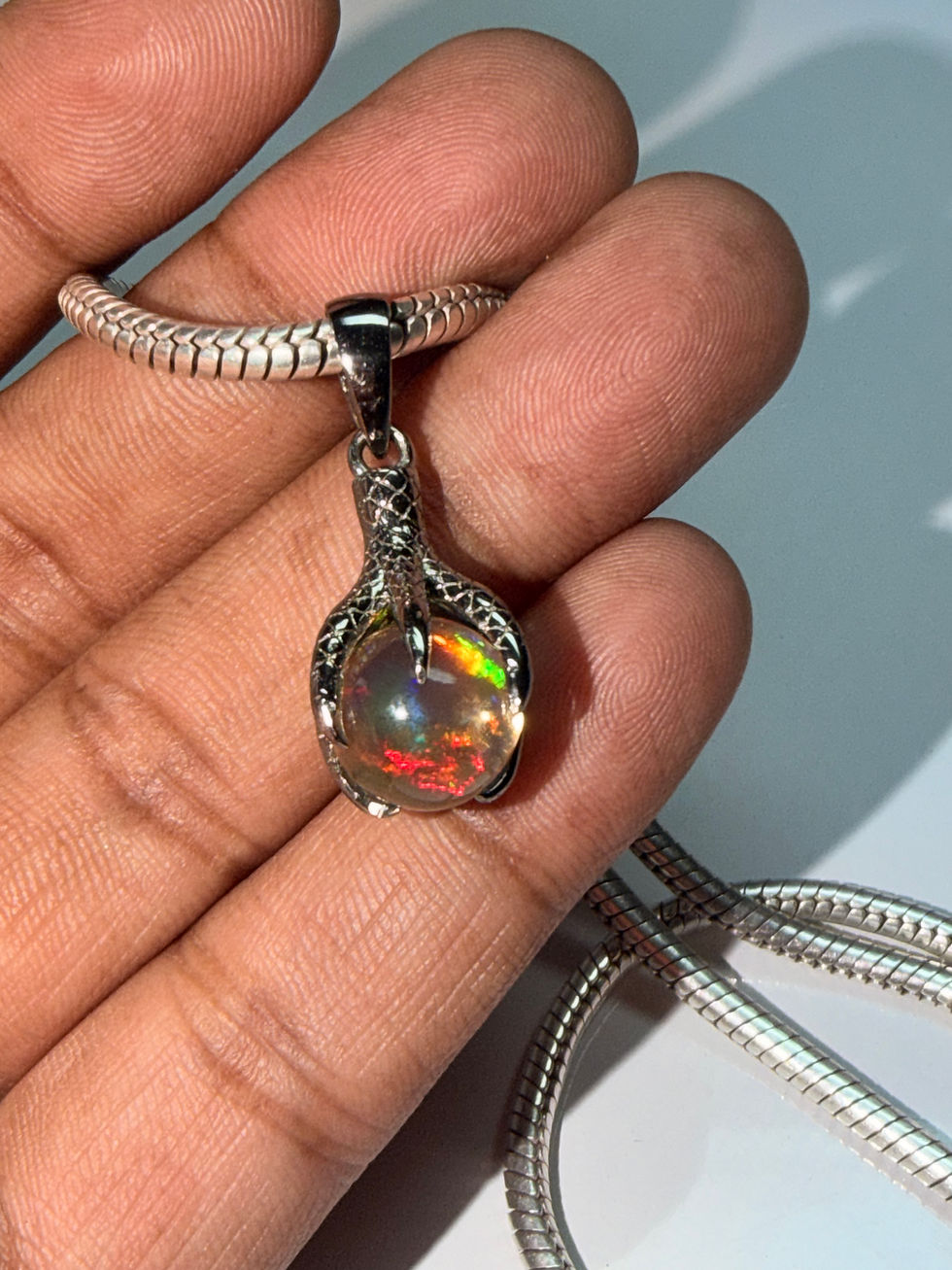 Thumbnail: Vintage Ethiopian Opal Pendant – Natural Fire Opal Gemstone Pendant