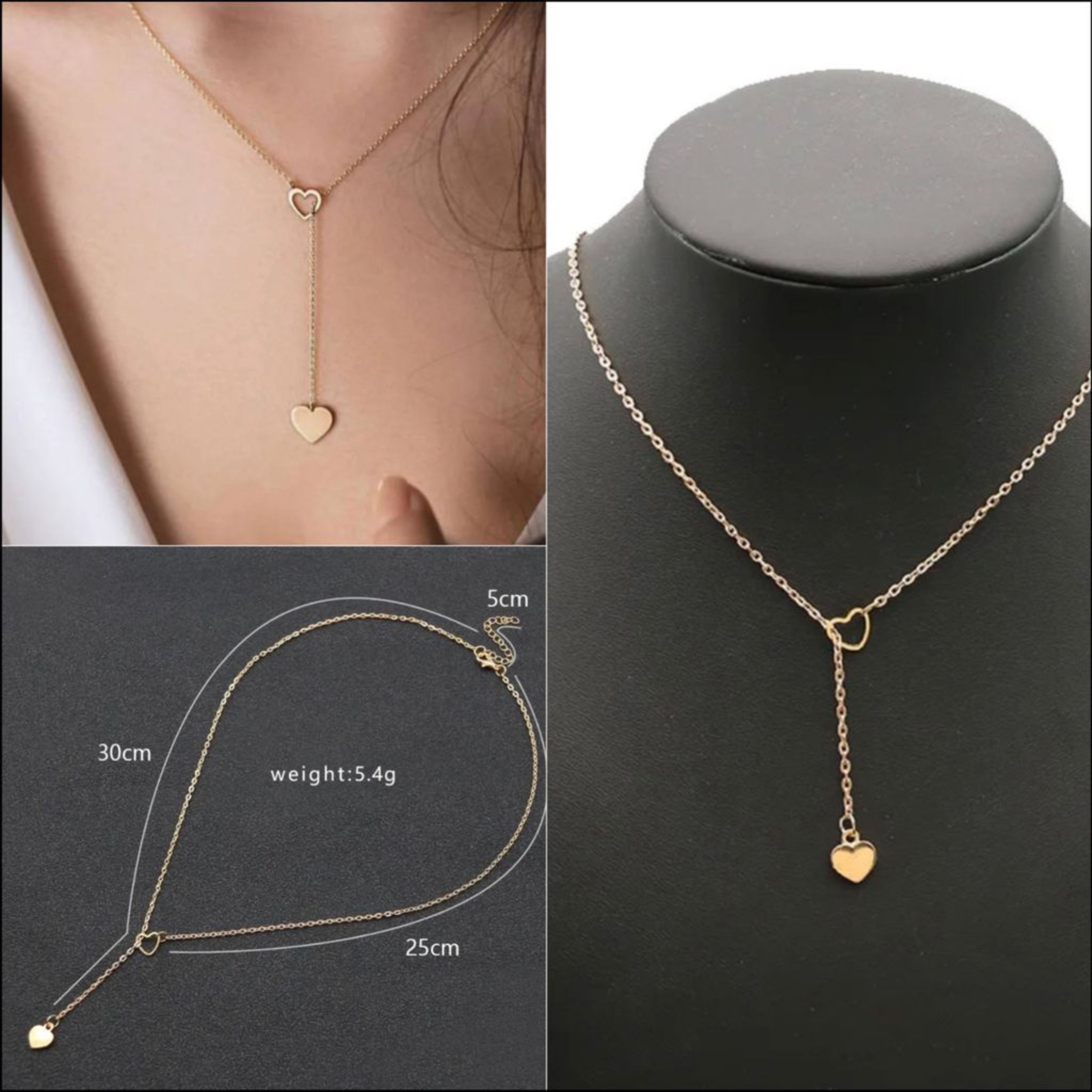 Golden Heart Y-Necklace