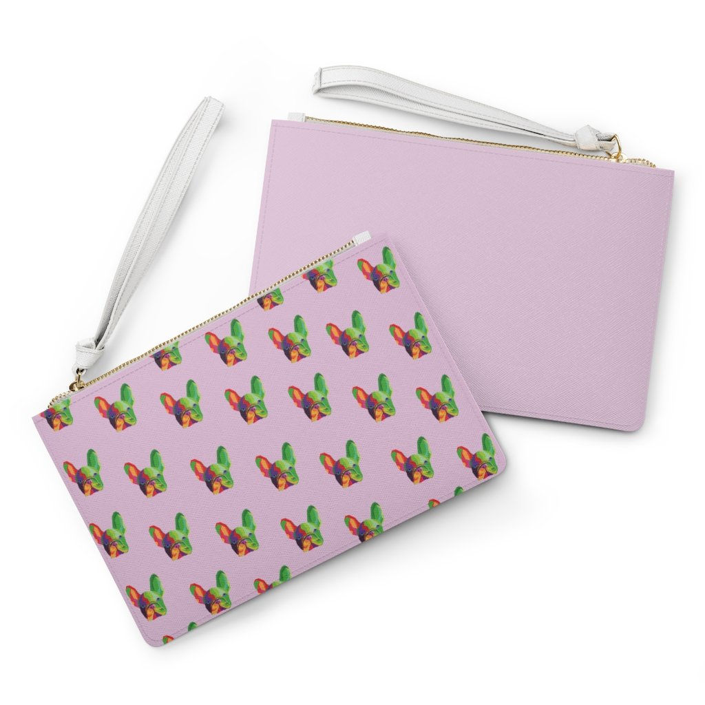 Zipped Clutch Bag with Pug Dog Design