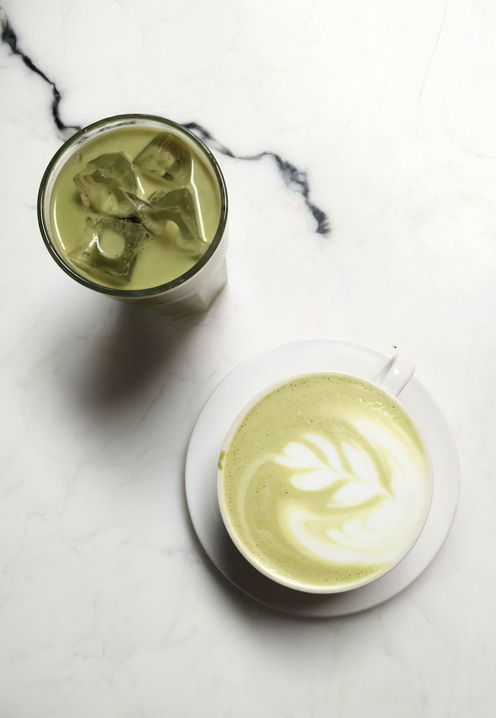 Matcha Green Tea Latte and Iced Matcha
