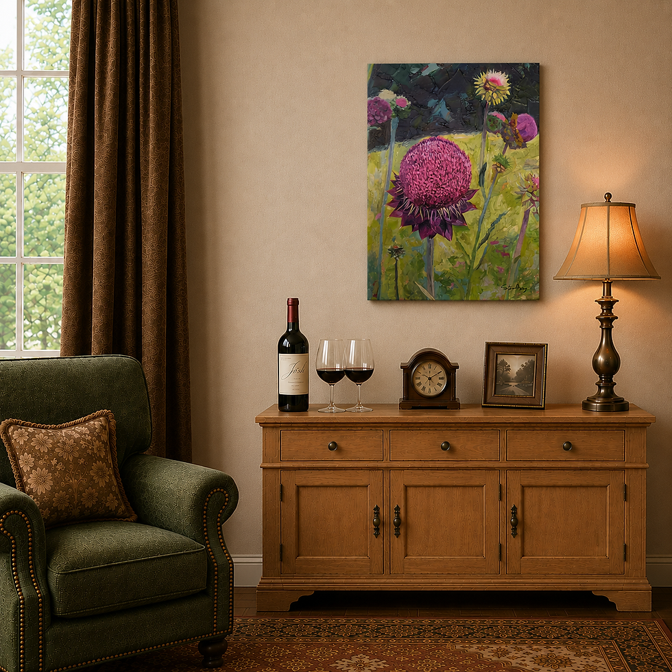 Thumbnail: "Thistle Patch" Rolled Poster