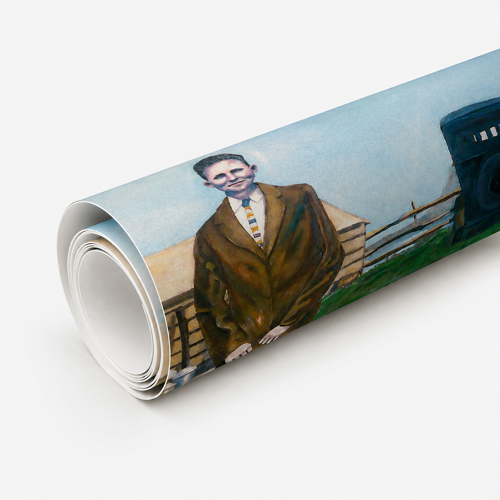 Thumbnail: "Montana Morning Arrival" Oil Painting Rolled Poster
