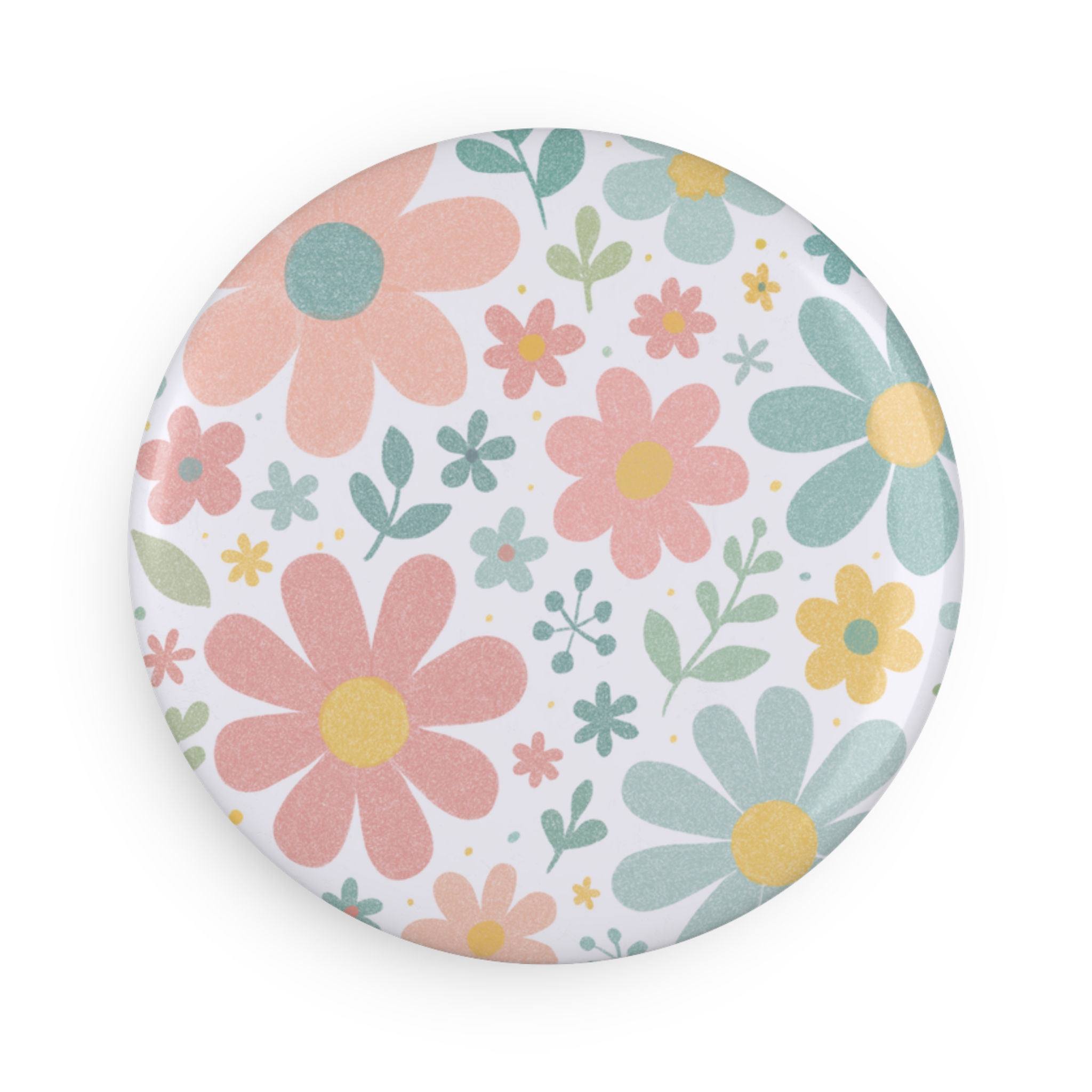 Pastel Daisies Button Magnet