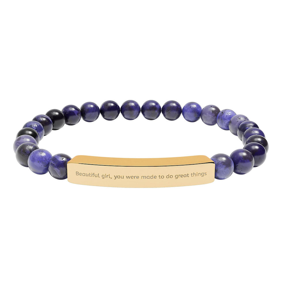 Thumbnail: Beautiful Girl Natural Stone Bracelet (Engraving)