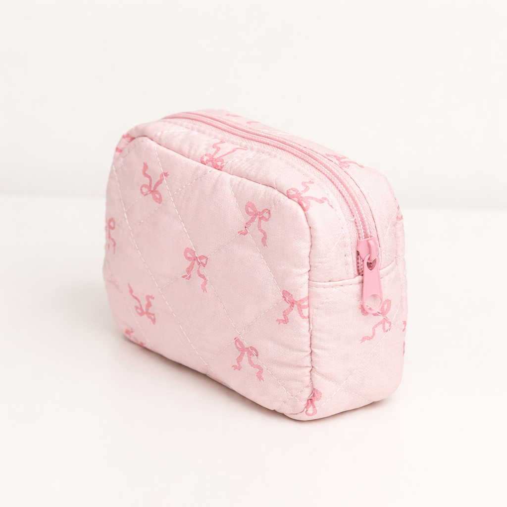 Mini Quilted Pink Bow Bag