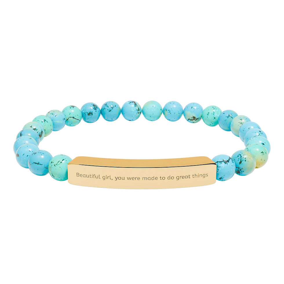 Thumbnail: Beautiful Girl Natural Stone Bracelet (Engraving)