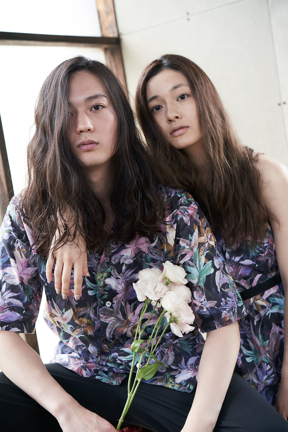 サムネイル： Floral Open Collar Shirt