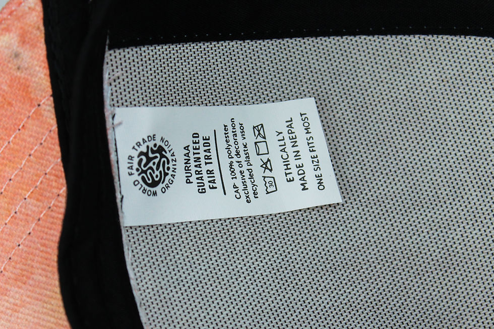 An example of our label in a cap