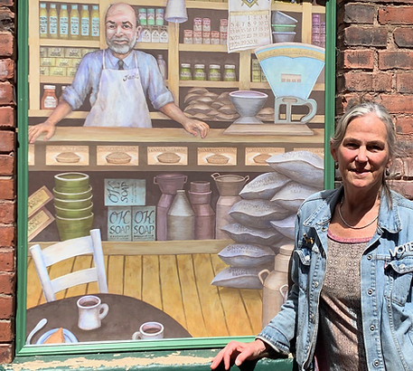 Muralist Sarah-Lee Terrat, Waterbury VT