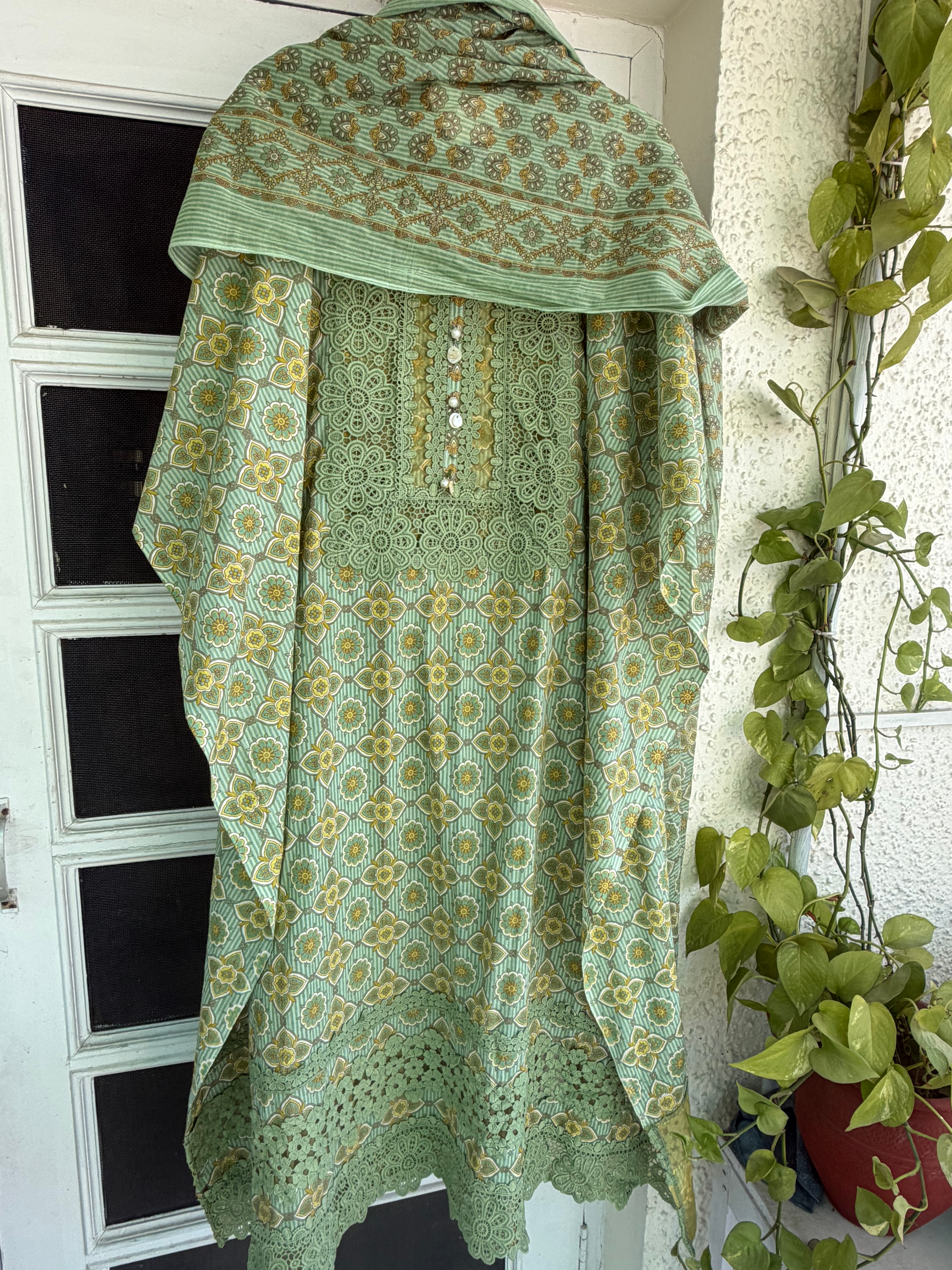 Cotton Unstitched 3piece suit set
