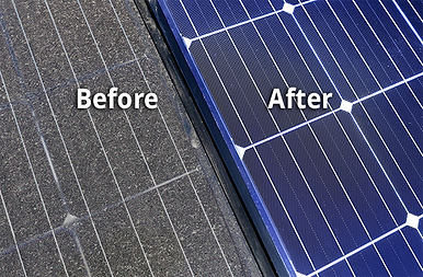 Solar panels Before and after 