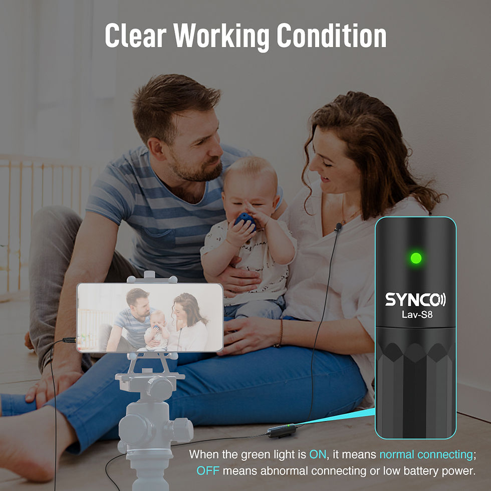 Miniatura: SYNCO-Microfone de lapela profissional com clip, microfone omnidirecional de lap