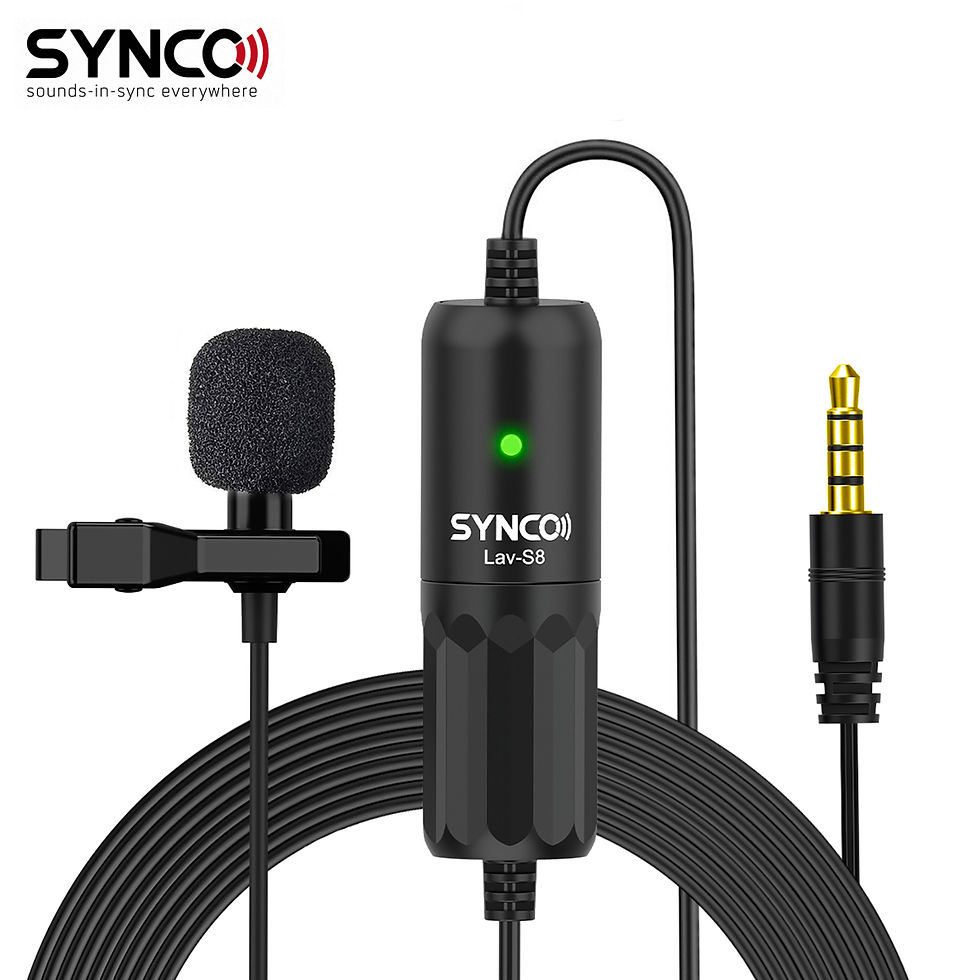 Miniatura: SYNCO-Microfone de lapela profissional com clip, microfone omnidirecional de lap