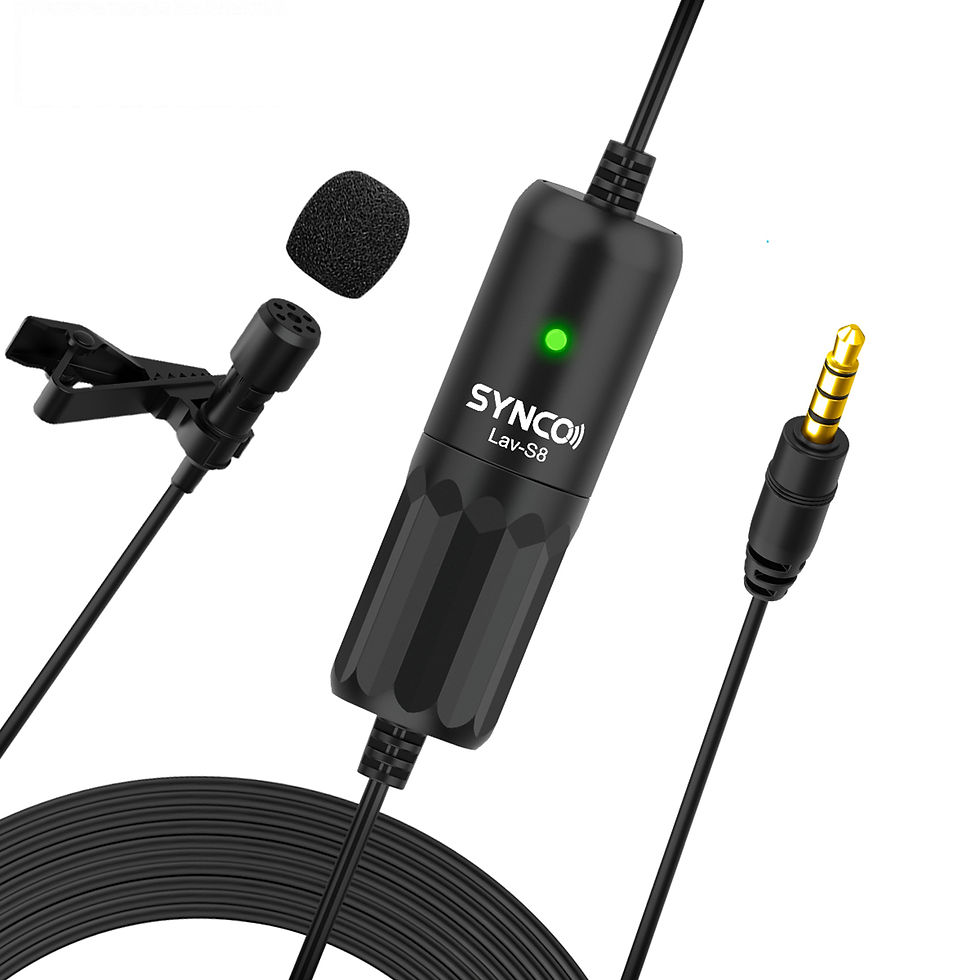 Miniatura: SYNCO-Microfone de lapela profissional com clip, microfone omnidirecional de lap