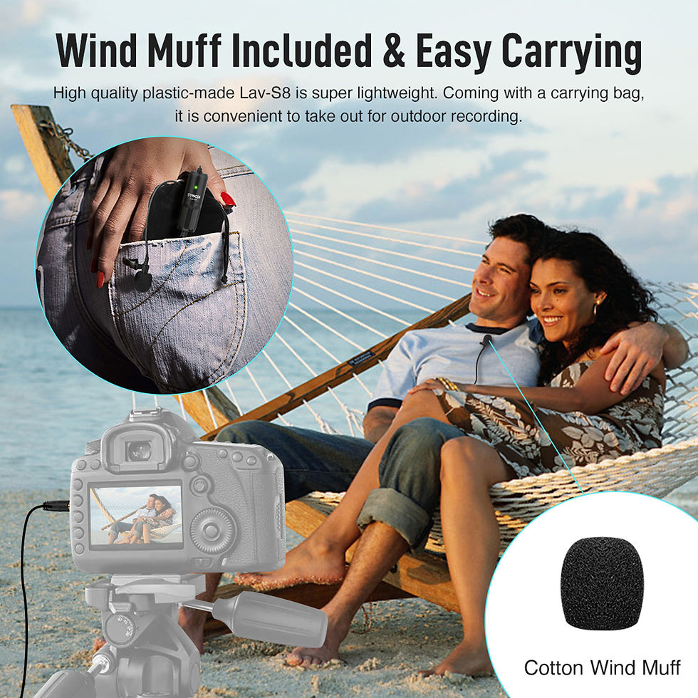 Miniatura: SYNCO-Microfone de lapela profissional com clip, microfone omnidirecional de lap