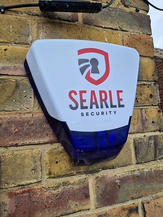 searle security red and white alarm