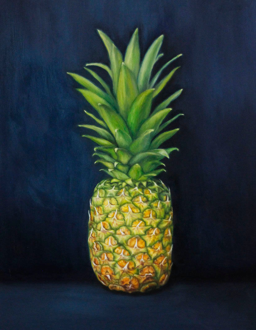 Pineapple oil painting still life