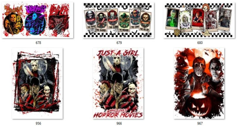 Thumbnail: Multiple Horror Characters UV DTF Cup Wrap