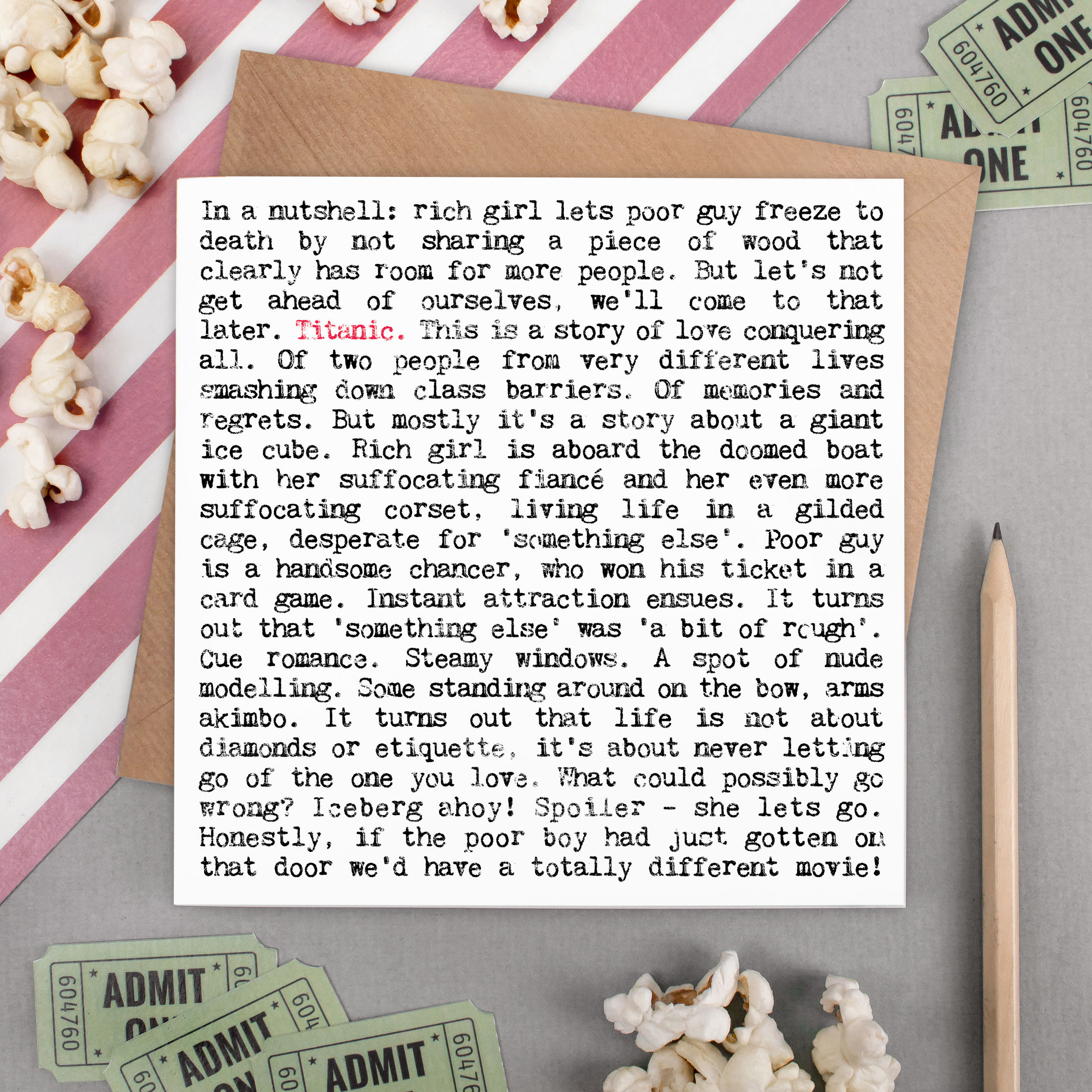 Titanic Movie Plot Greeting Card