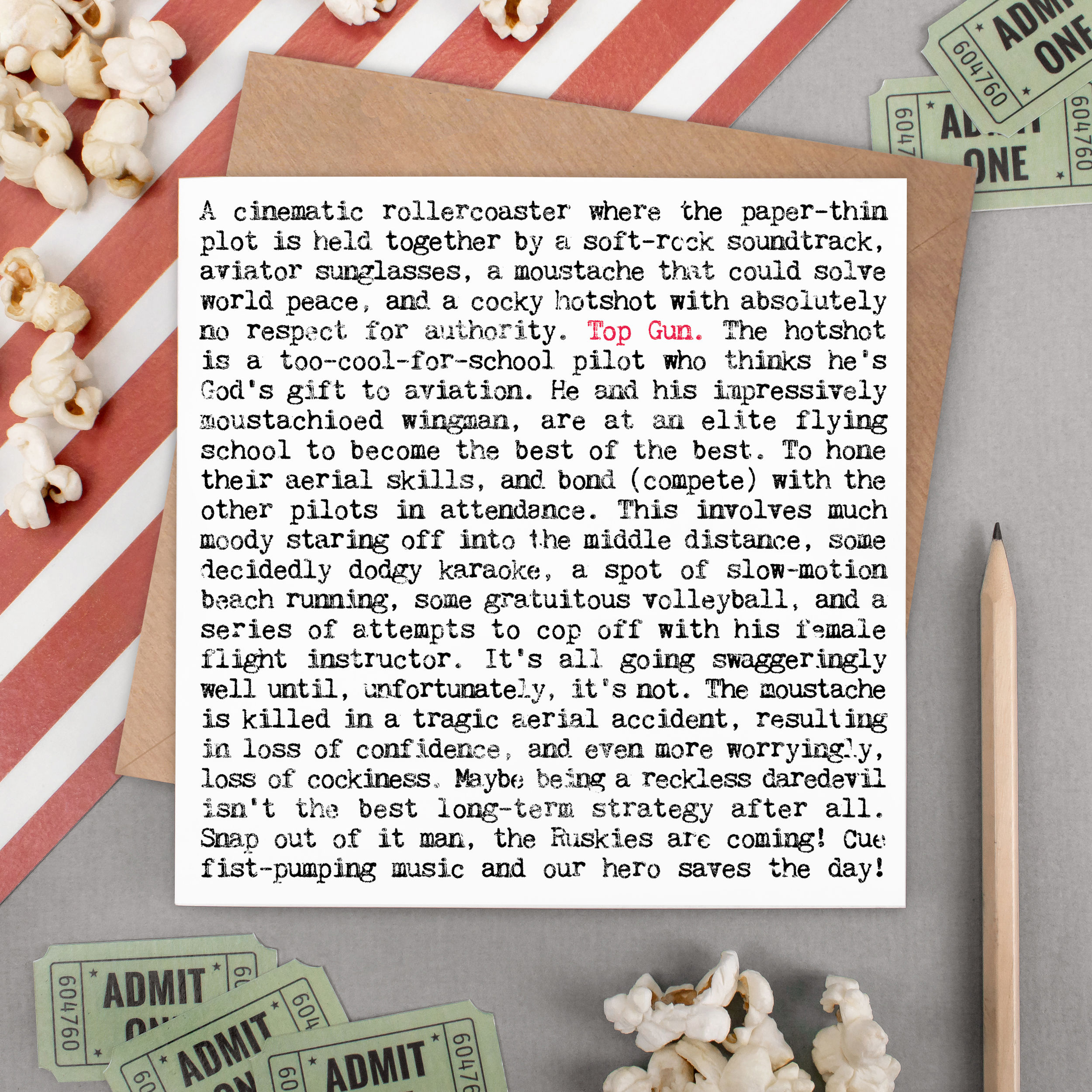 Top Gun Movie Plot Greeting Card