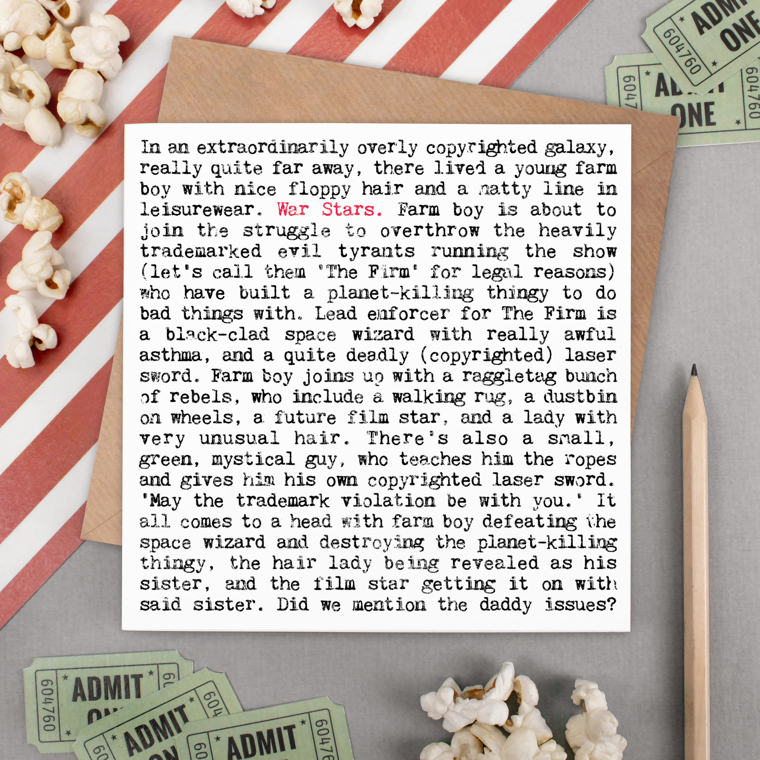 Space Opera 70s Movie Plot Greeting Card