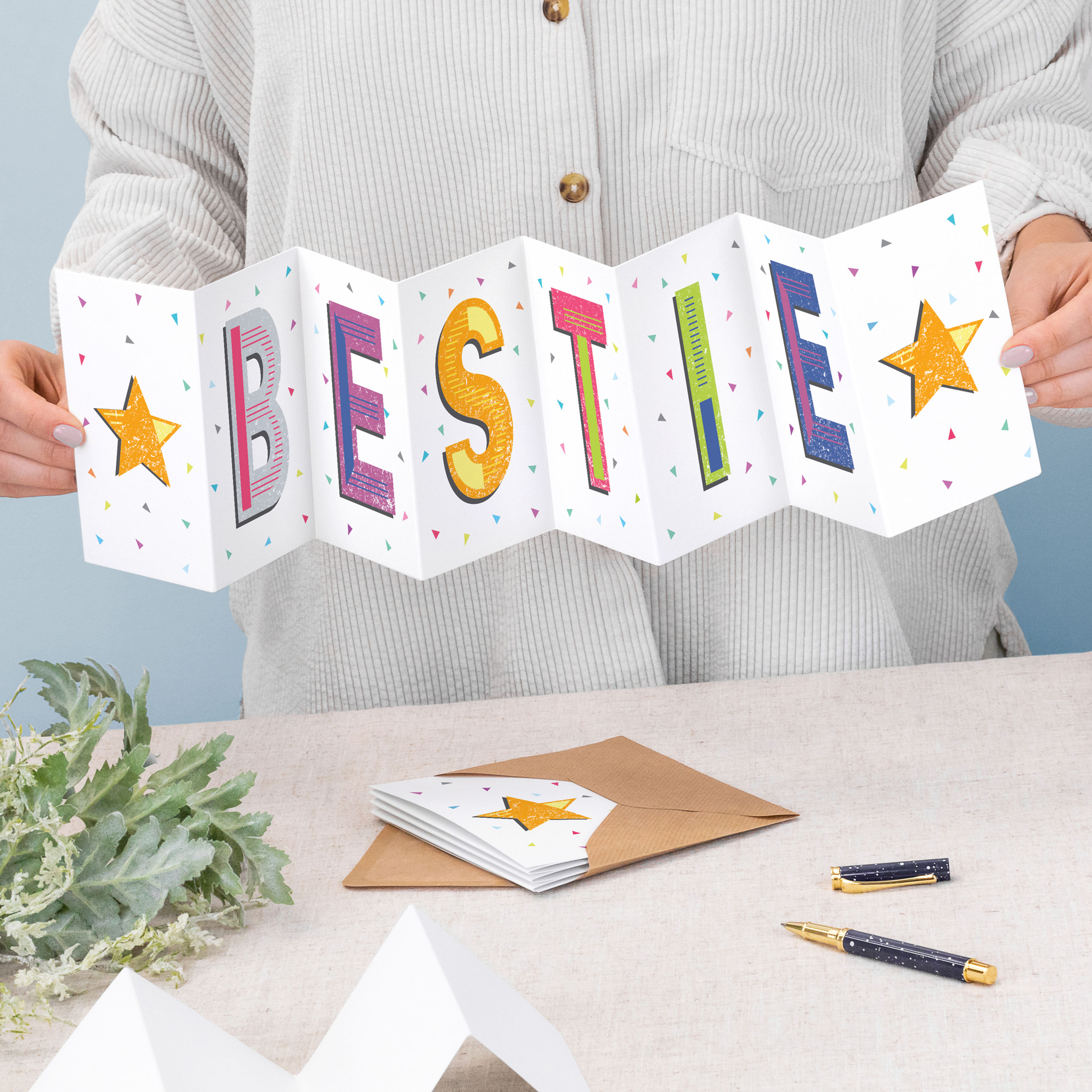 Best Friend Colour Pop Birthday Banner Card