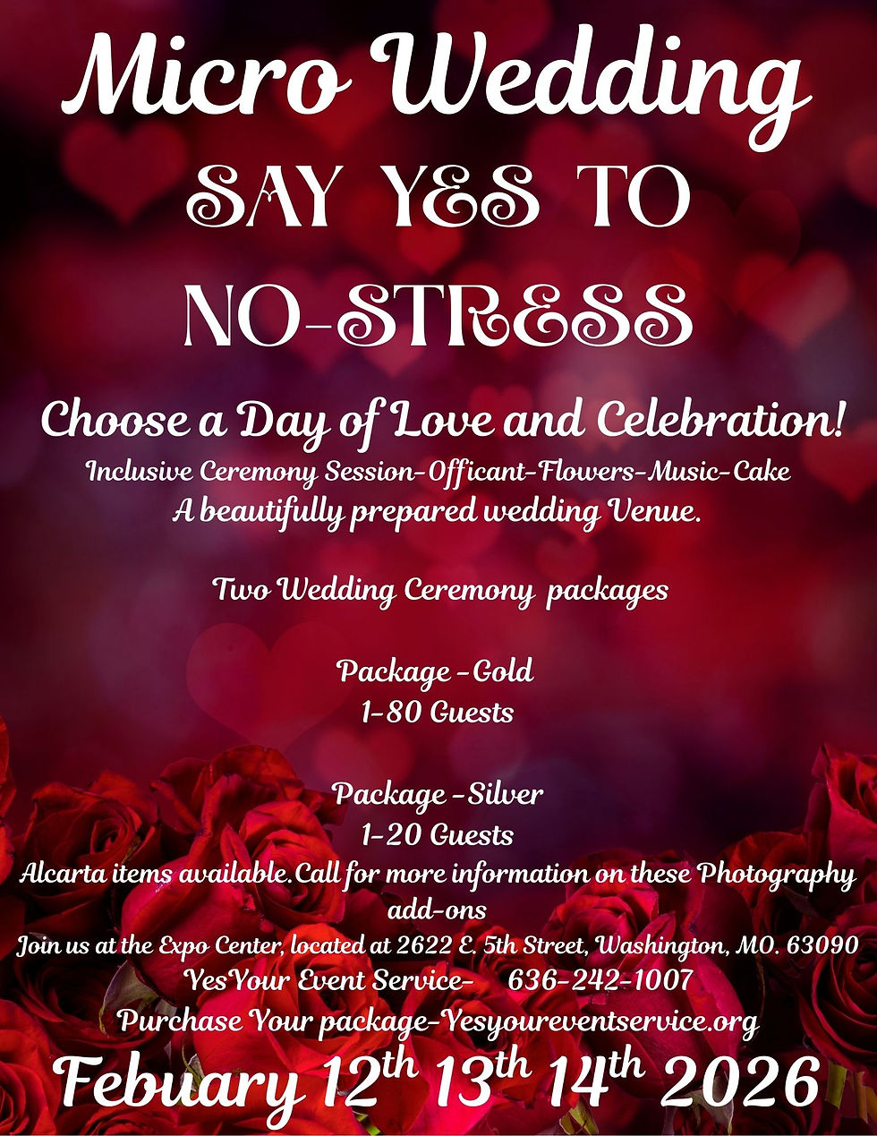 Micro Wedding February 12th 13th 14th