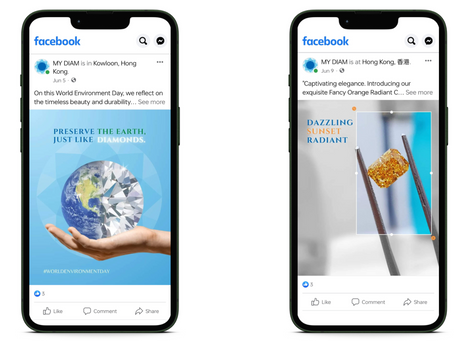 Mobile mockups of creatives
