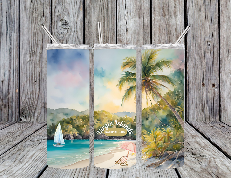 Virgin Islands National Park digital PNG design preview – tropical graphic for DIY and crafting projects