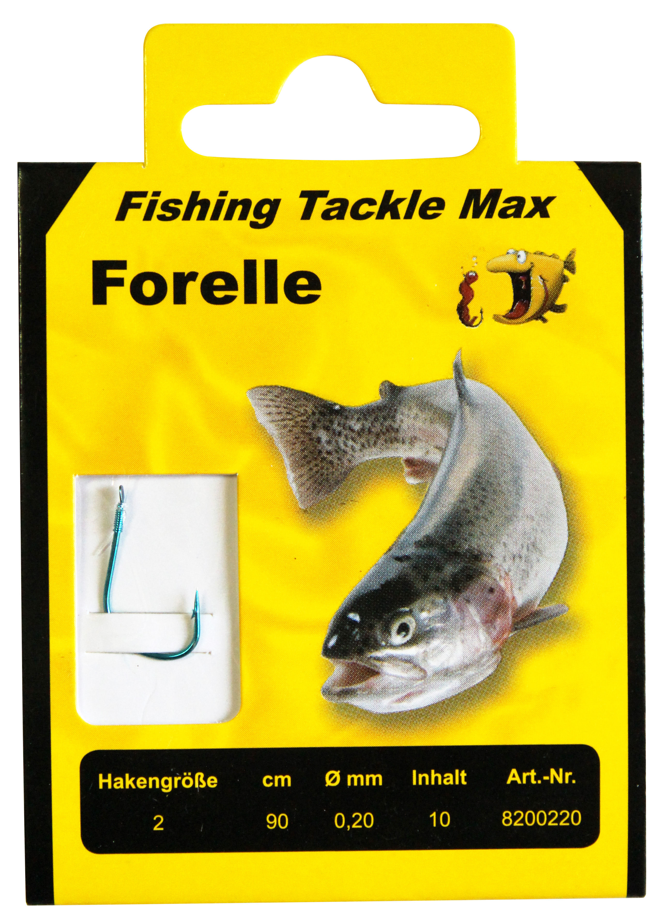 Haken geb. Forelle  10 / 0,18Ø / 90cm Inh.10 Stk.