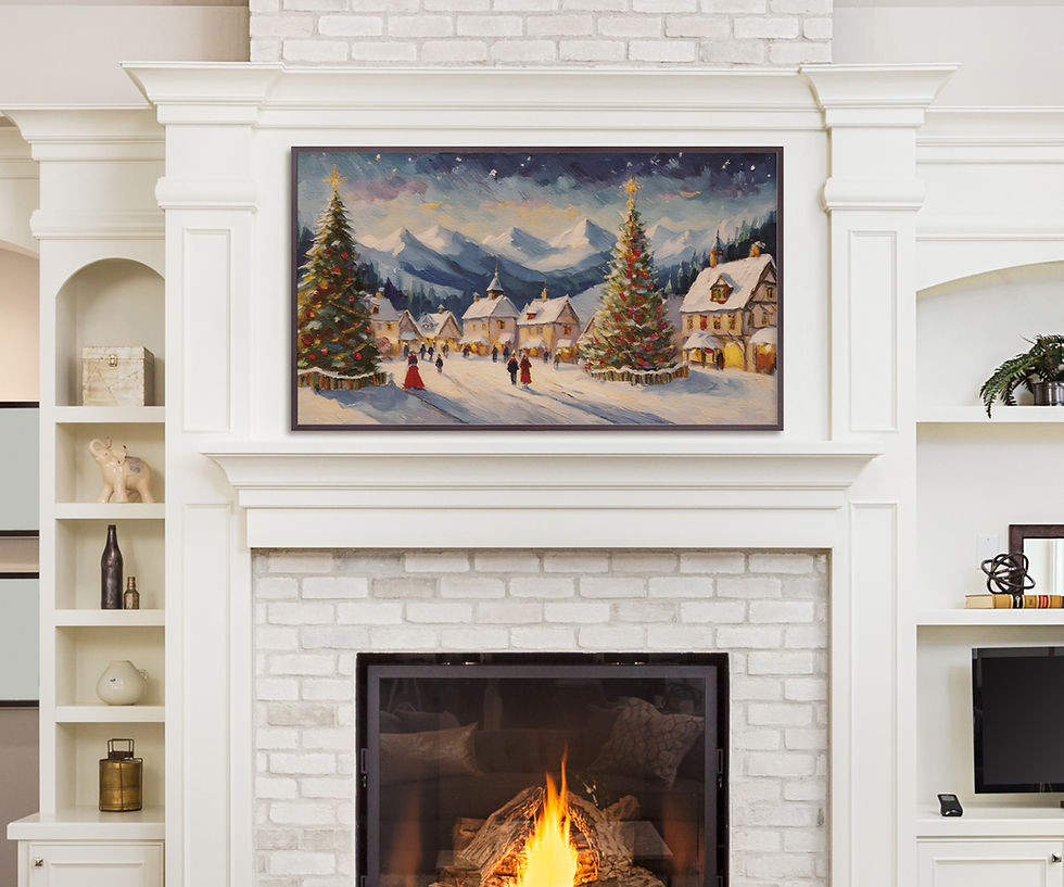 Christmas frame tv art background