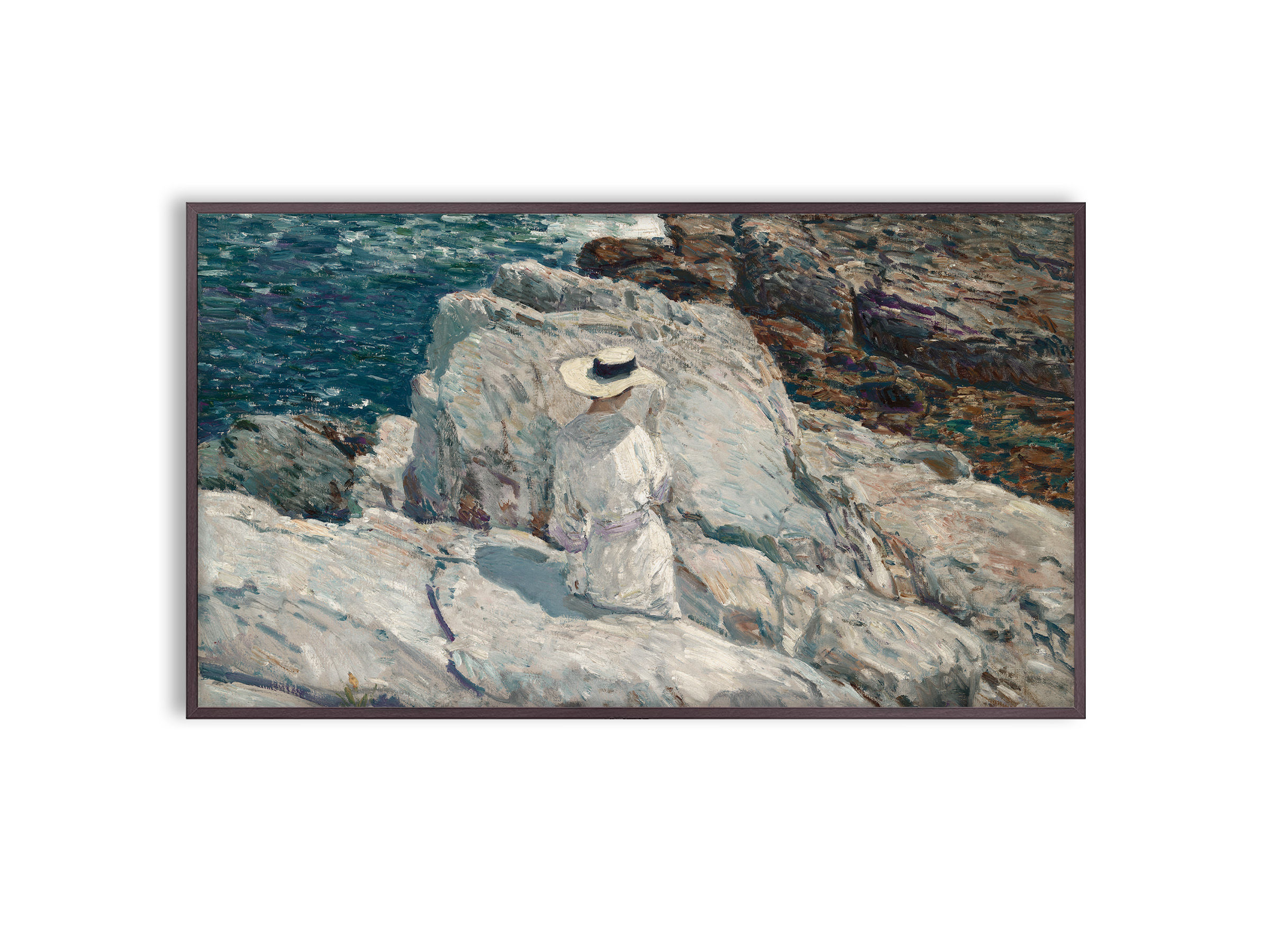 Samsung Frame TV Art Digital Download, Vintage Beach Painting #449