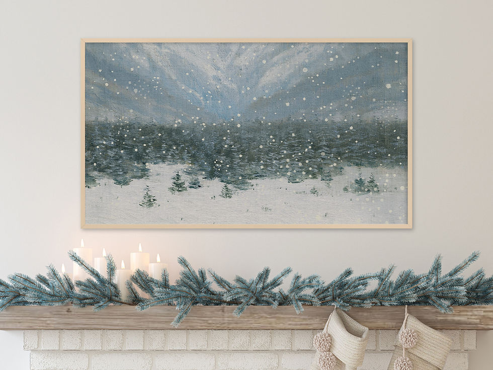 Christmas frame TV art winter landscape
