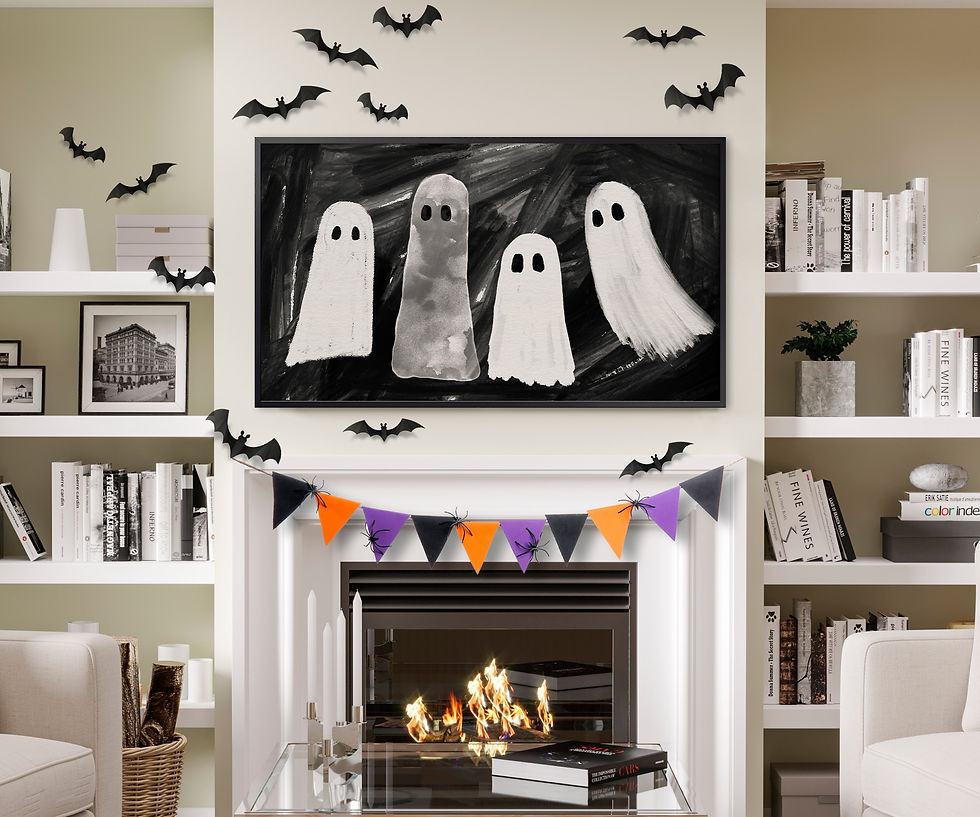 Frame tv art ghost halloween decor
