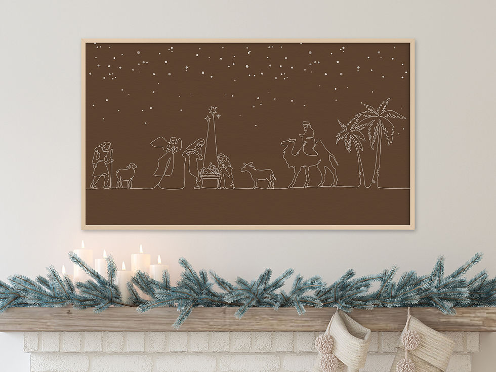 Christmas frame TV art nativity