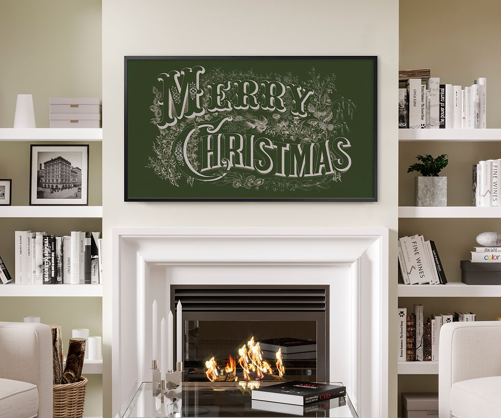 Thumbnail: Christmas frame tv art background digital download